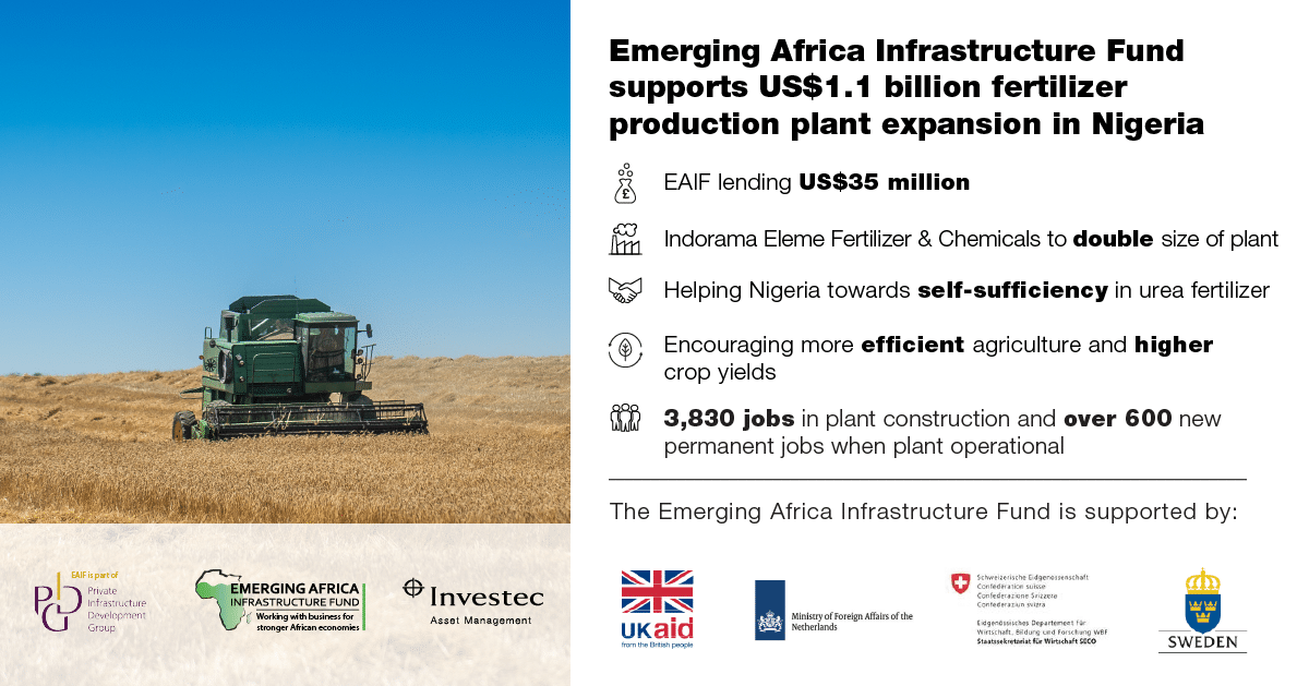 EAIF lends US$35 million to US$1.1 billion project to double production at Nigeria’s largest fertiliser plant